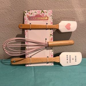 Bakeshop spatulas and whisk